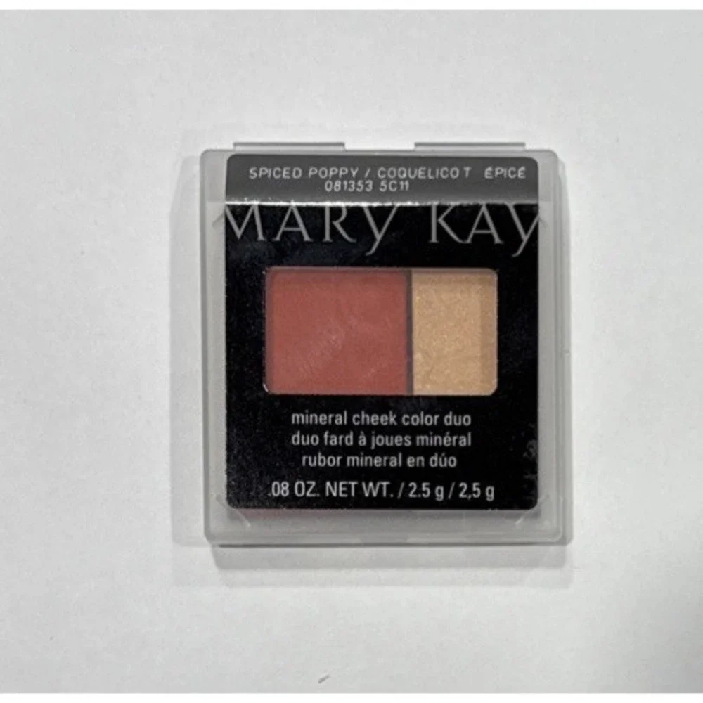 Lot of 2 Mary Kay Mineral Cheek Color Duo Blush‎ Spiced Poppy Full Size 081353
